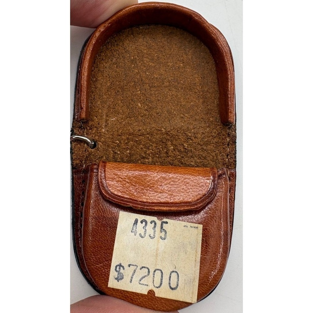 Geminis Leather Coin Holder Keychain Brown Made in Mexico Vintage - Picture 5 of 5